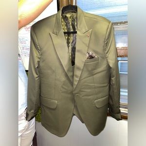 Olive Green Mens 3 Piece Suit